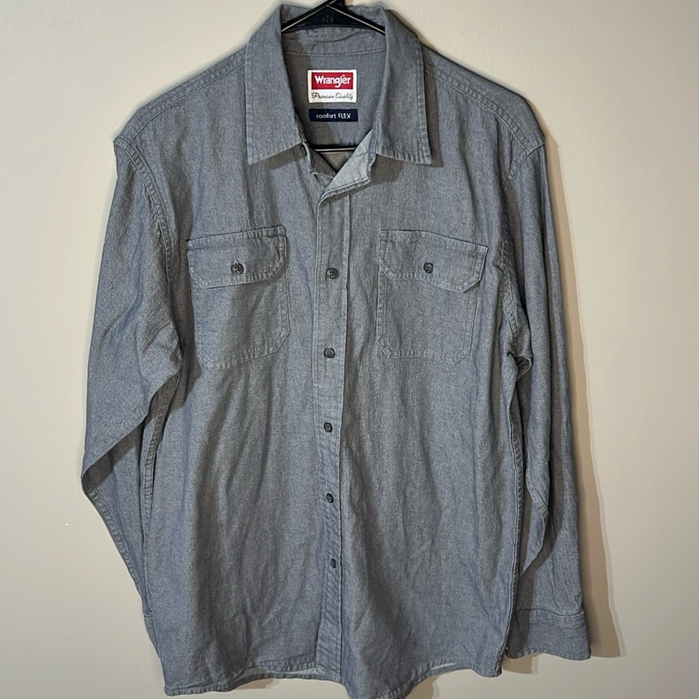 Wrangler Flex For Comfort Mens Long Sleeve Shirt Size M
